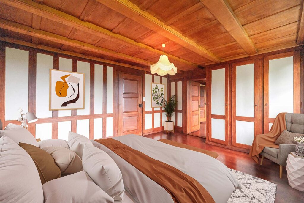 Chambre au ton marron