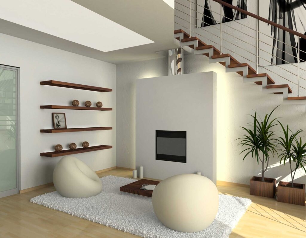 Maison moderne avec une retouche marron