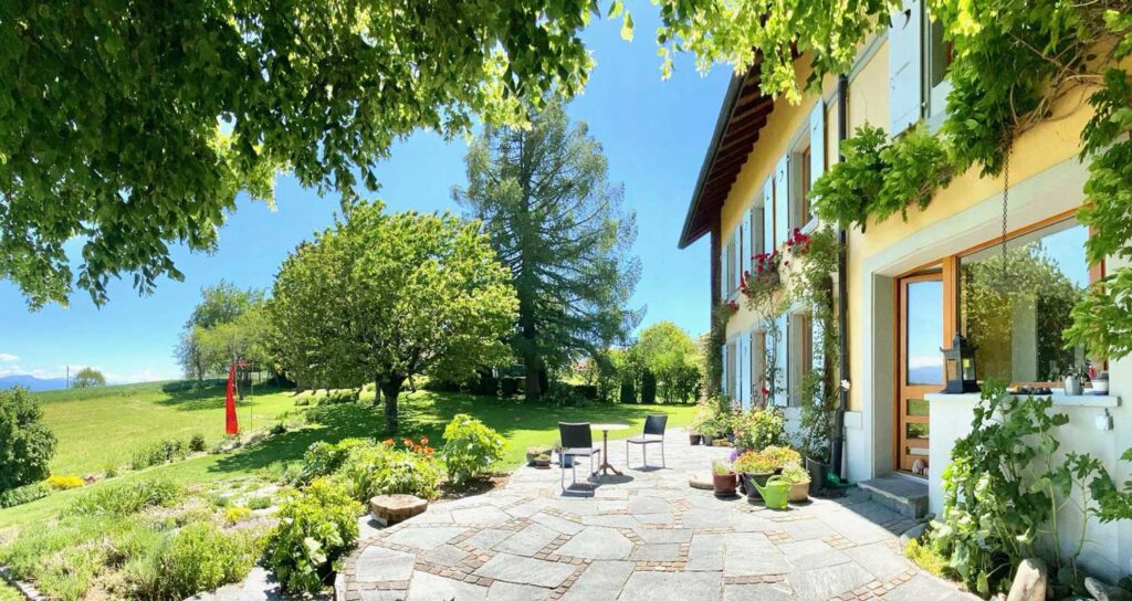 Terasse avec verdure